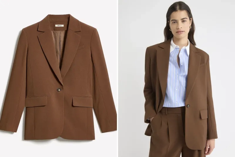Oversized One-Button Blazer