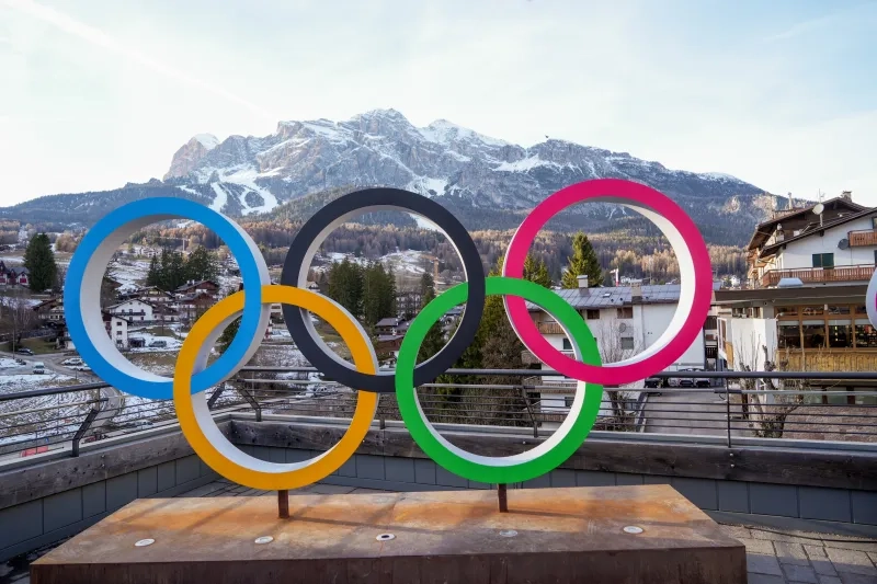 Olympic rings in Cortina 2026