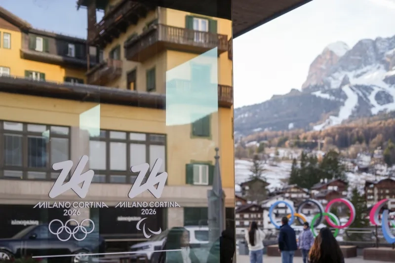 Olympic rings in Cortina 2026