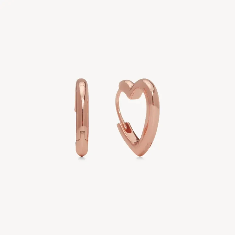 Heart Huggie Hoop Earrings