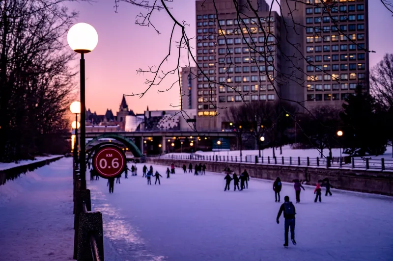 People skating on Rideau Canal Skateway