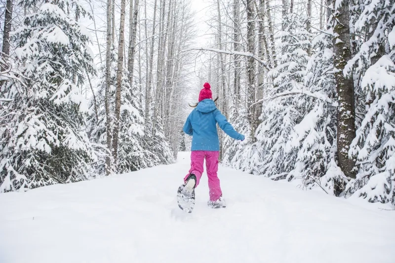 woman in winter snow