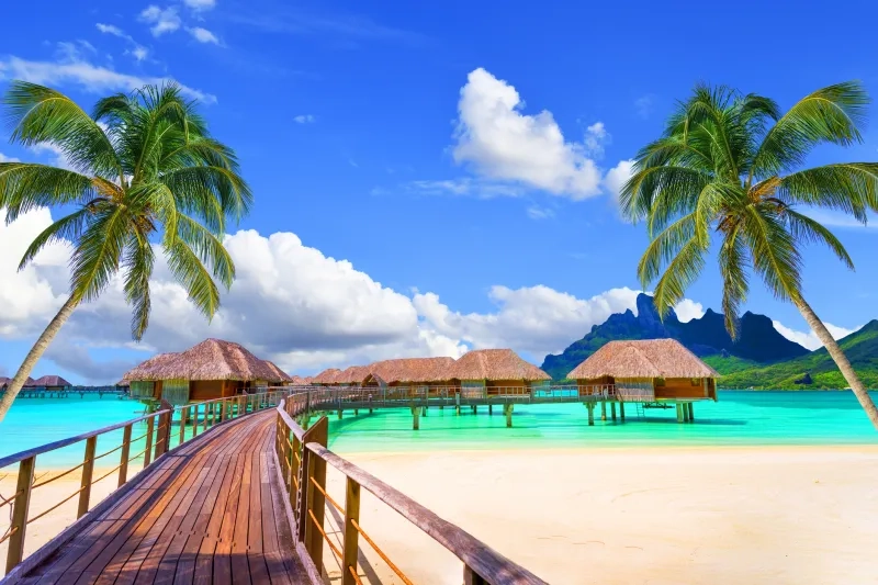 boardwalk in Bora Bora