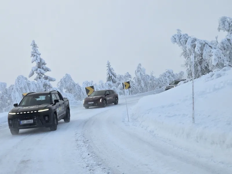 Evs on winter road