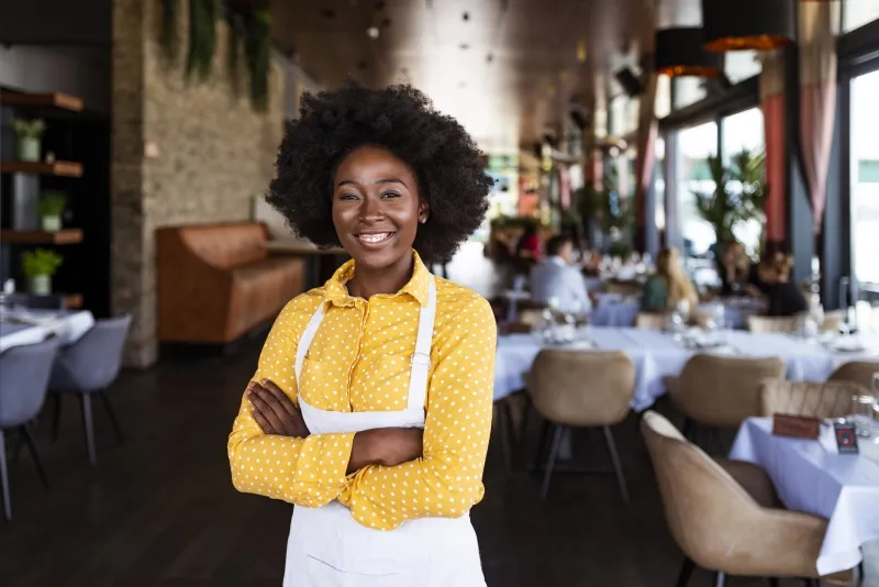 working professional confectioner in own coffee shop