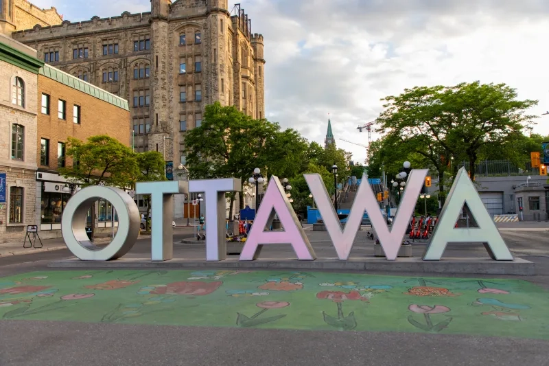 Ottawa sign in downtown at Byward Market 