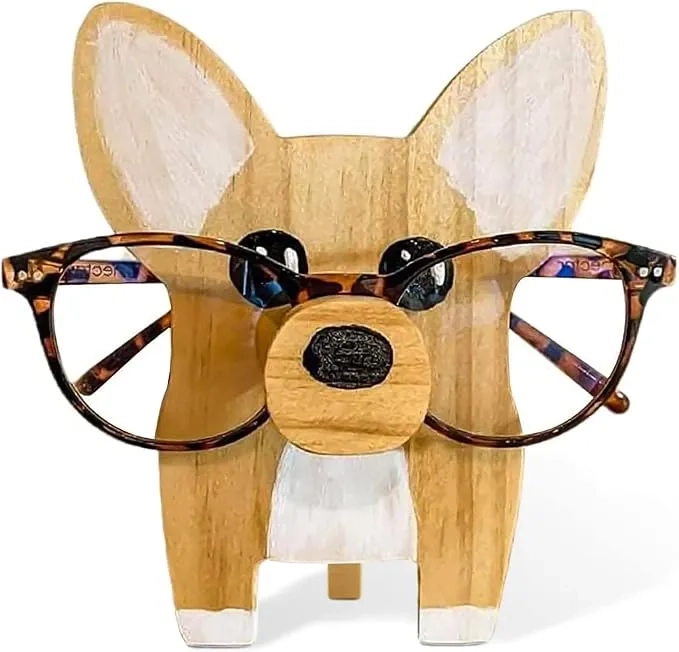 Wooden Corgi Eyeglass Holder 