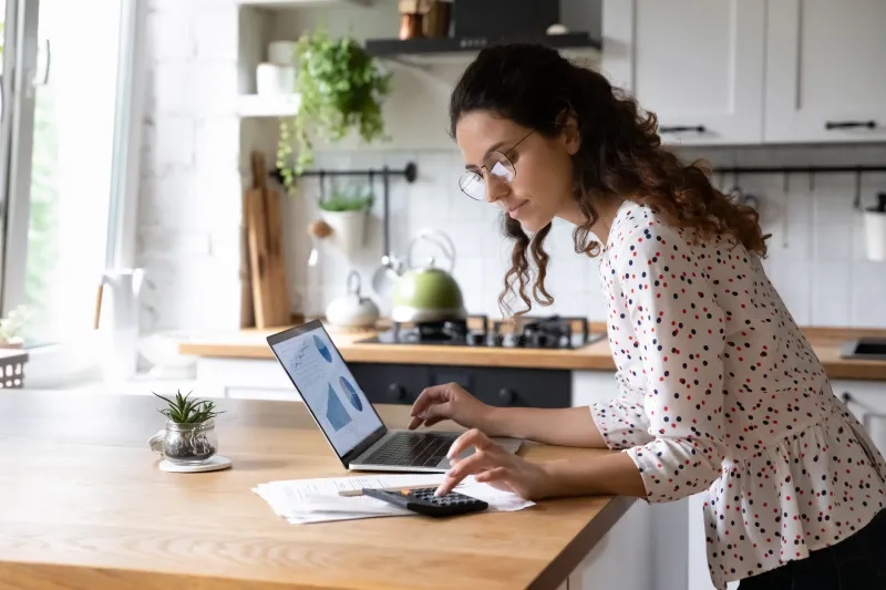 woman calculating finances