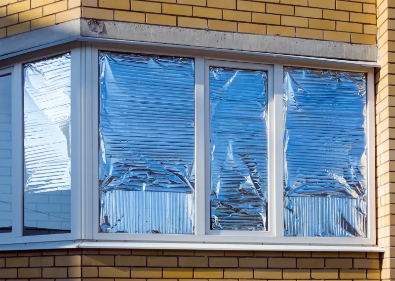 sun protection film on the window 