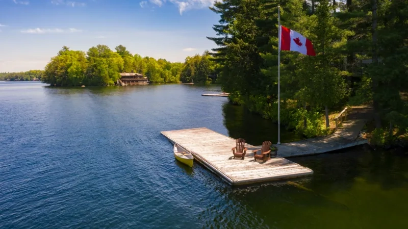 dock on a lake in Canada