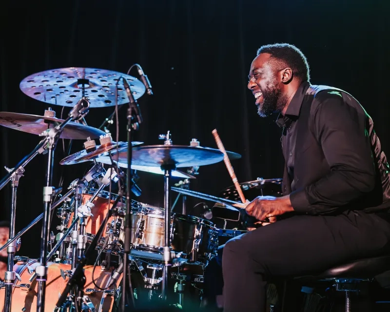 Ottawa Jazz Festival drummer on stage