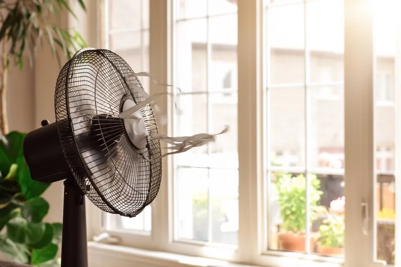 fan blowing inside a house
