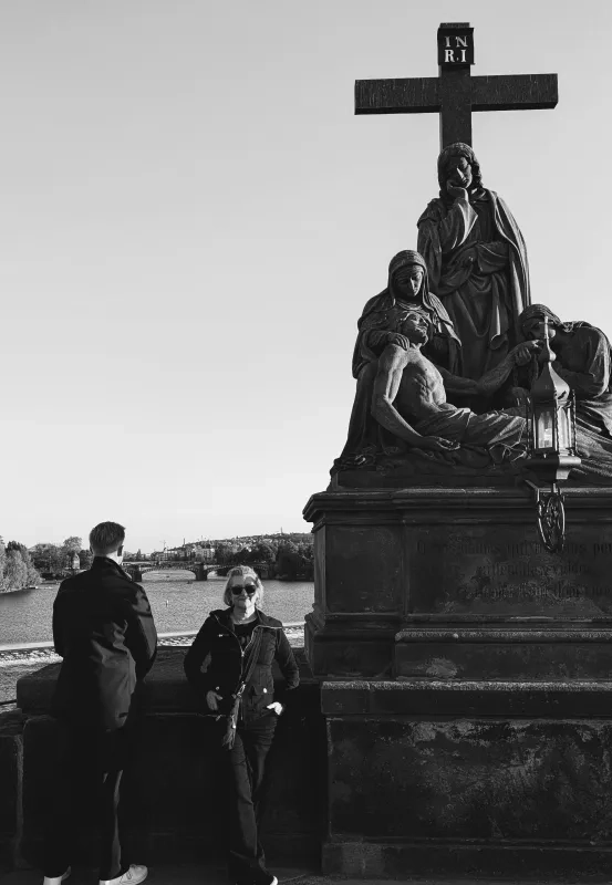 Depeche Mode fans (like me) love the Pieta on the Charles Bridge to recreate the album cover;