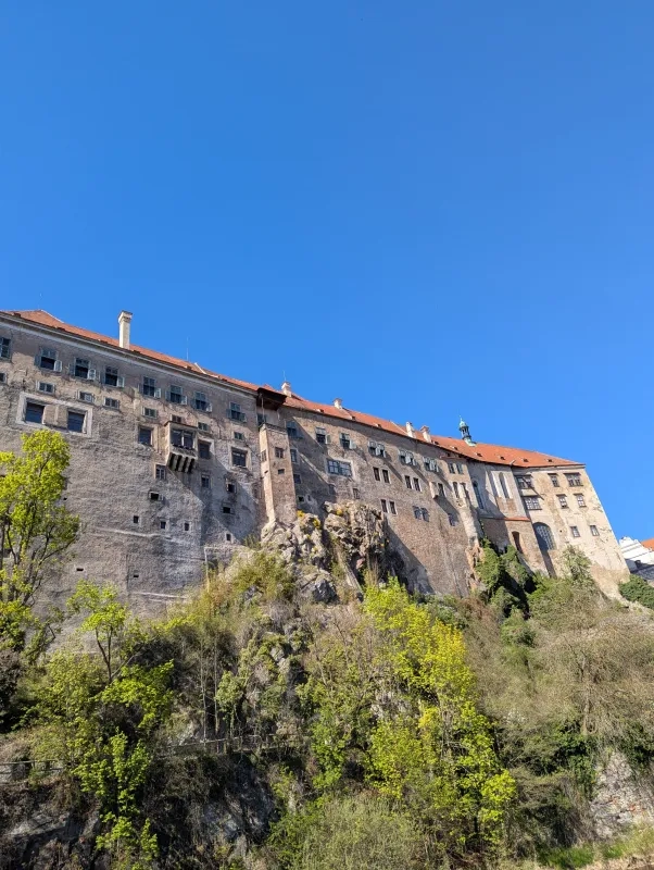 The castle atop the ridge at Český Krumlov. 