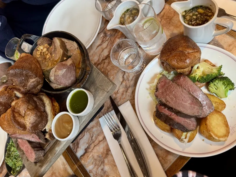 Traditional Sunday roast in London