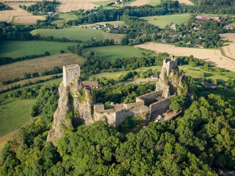 Trosky Castle rising above the Bohemian Paradise