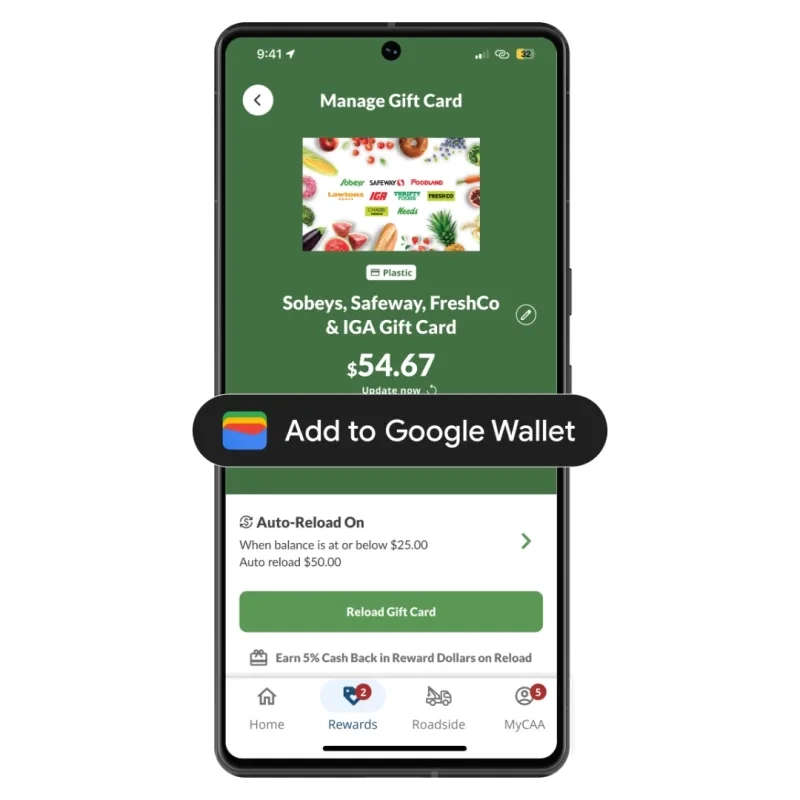 Buy gift cards in the CAA App