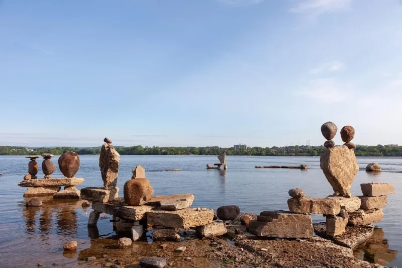 Remic Rapids rock sculptures