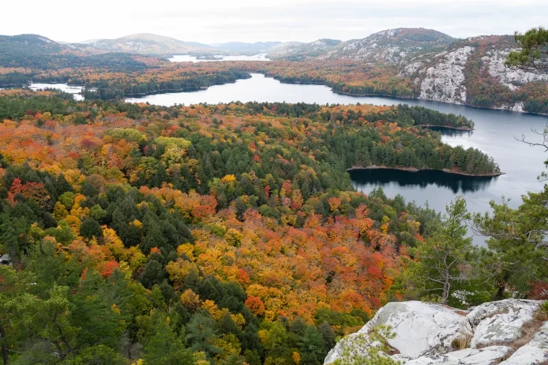Autumn colors and lake view from The Crack lookout 