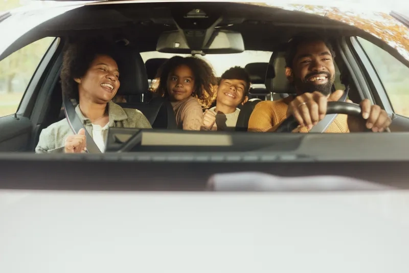 Family in car