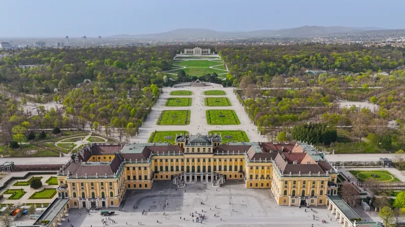 Aerial view of Schonbrunn Palace