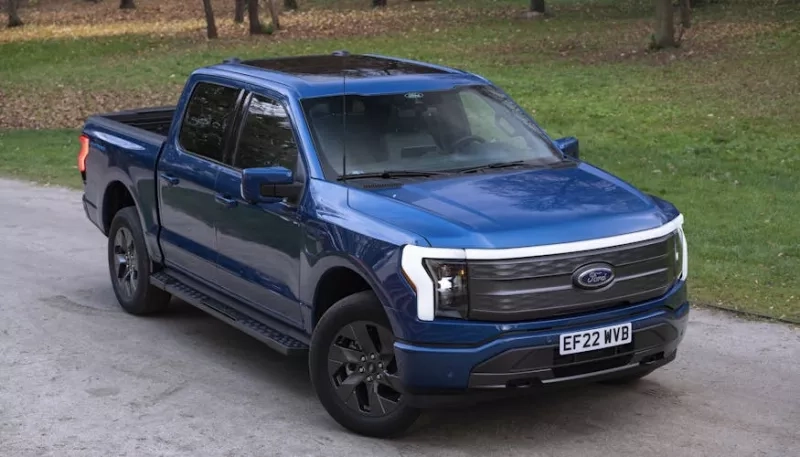 A parked Ford F-150 Lightning