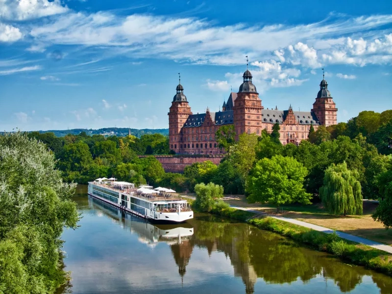 The Viking Longship Lif on the River Main near the Schloss