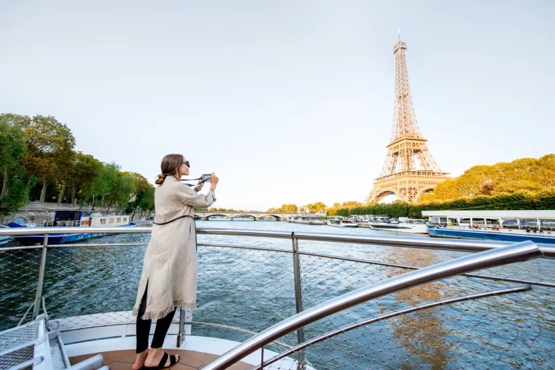 Woman on boat in Paris