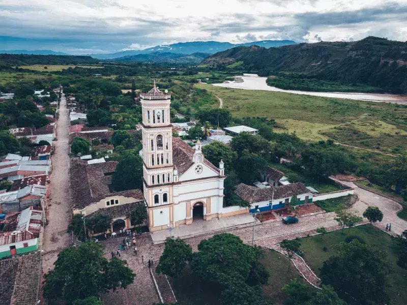 Village on the banks of the Magdalena River