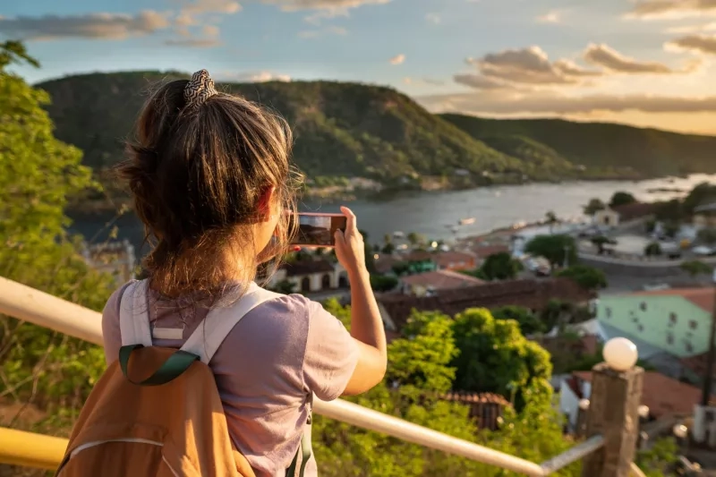 Tourist taking picture in Alagoas