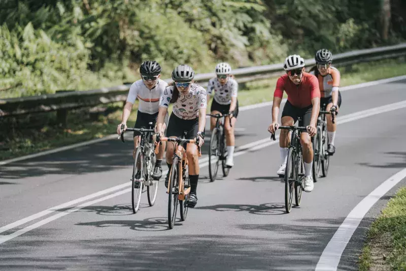 female cyclist leading in rural cycling event