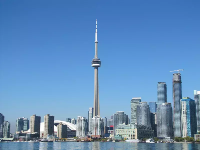 Toronto Downtown from the boat. Ontario, Canada.