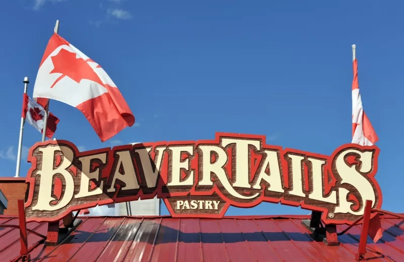 BeaverTails store with Canadian Flags