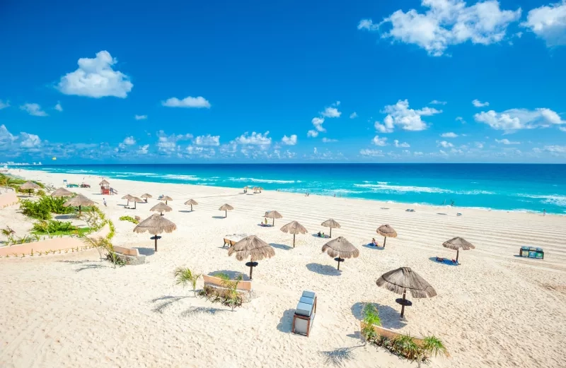 Cancun beach panorama, Mexico