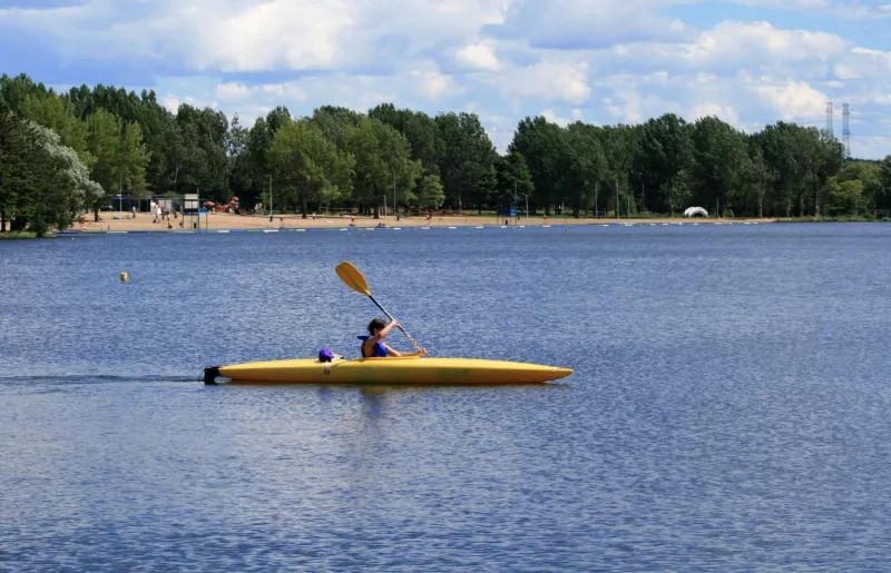 Young Girl Kayaking at Beach